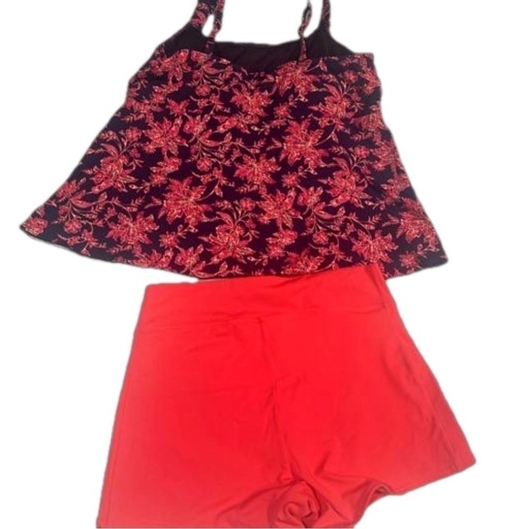 NWOT Women’s 2 Piece Swim 12/14 Lands End Lined Tankini Floral Top Venus Bottom - Picture 2 of 4